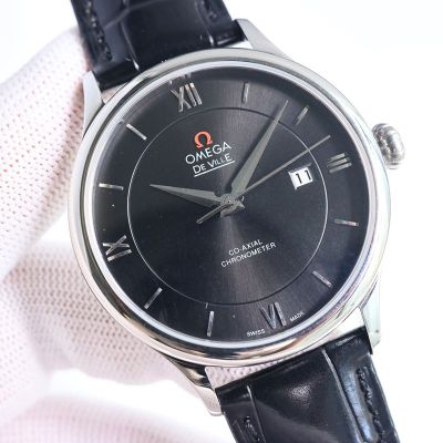 Omega De Ville 9015 Movement 316L Steel 40MM Men Mechanical Black/Silver Watch